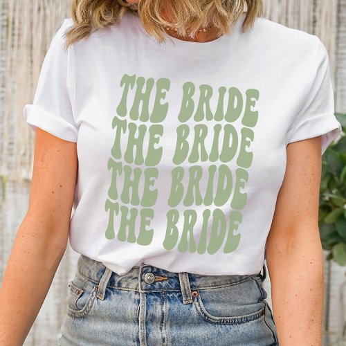 Bride Sage Green Customized Matching Bridal Party T_Shirt