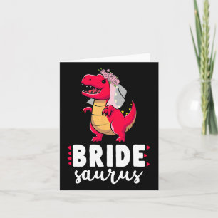 Bride Saurus Dinosaur Engagement Wedding Couples M Card
