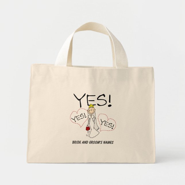 Bride Says YES Customizable Tote Bag (Front)