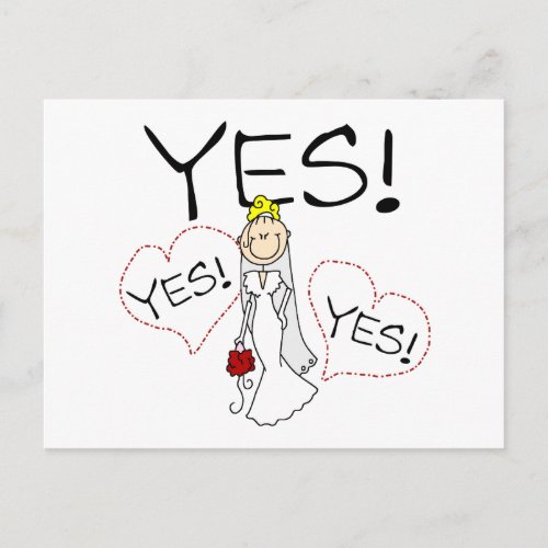 Bride Says Yes Postcard