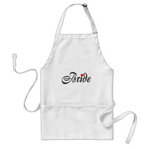 Bride (Script Red Hrt) Adult Apron