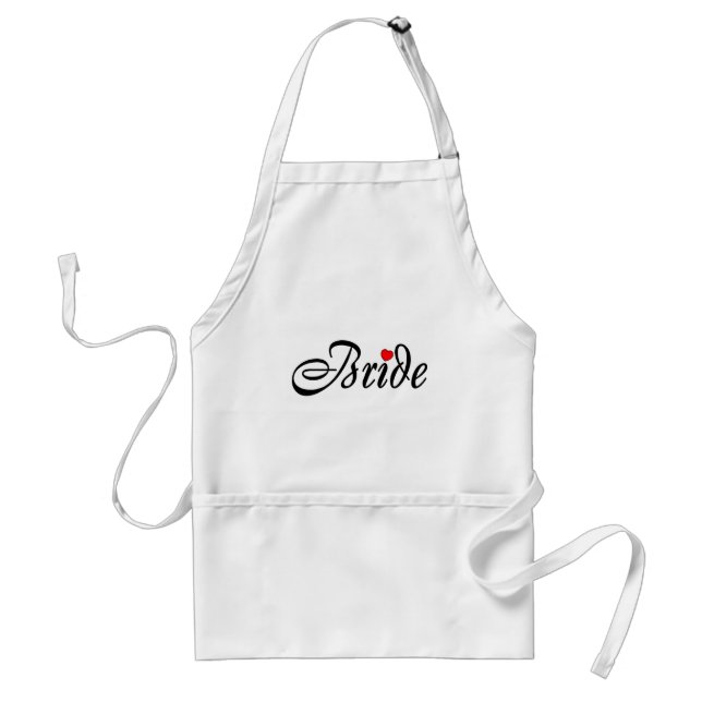 Bride (Script Red Hrt) Adult Apron (Front)