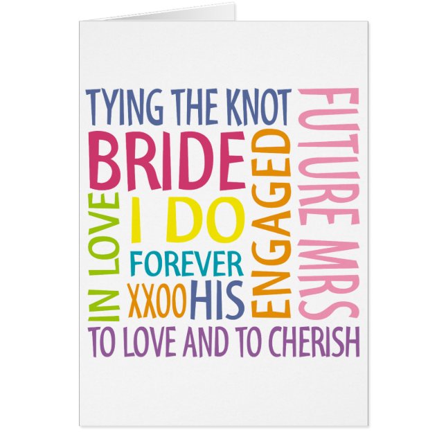 Bride Sentiments Wedding Cards (Front)