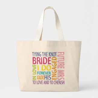 Bride Sentiments Wedding Large Tote Bag