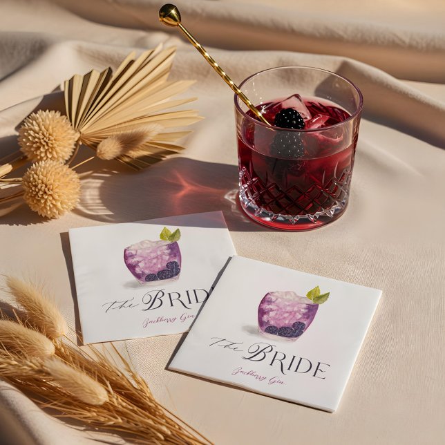 Bride Signature Cocktail Watercolor Wedding Drink Napkins (Bride Signature Cocktail Watercolor Wedding Drink Napkins)