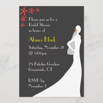 Bride Silhouette Bridal Shower Invitation by sarahdupontdesigns at Zazzle