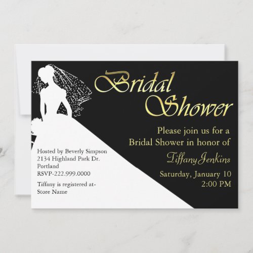 Bride Silhouette Bridal Shower Invitation