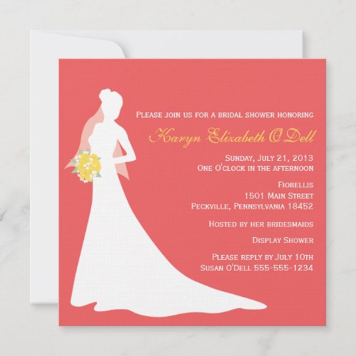Bride Silhouette Bridal Shower Invitations