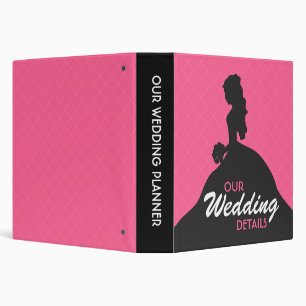Bride Silhouette Wedding Planner (pink) 3 Ring Binder