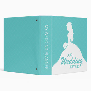 Bride Silhouette Wedding Planner (teal) Binder
