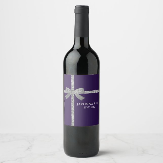BRIDE Silver Bridal Baby Birthday Celebrate Party Wine Label (Front)