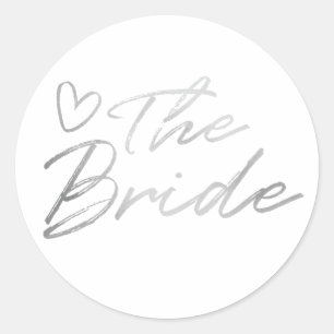 Bride - Silver faux foil sticker