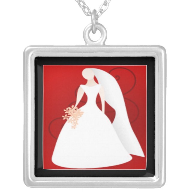 BRIDE SILVER PLATED NECKLACE (Front)