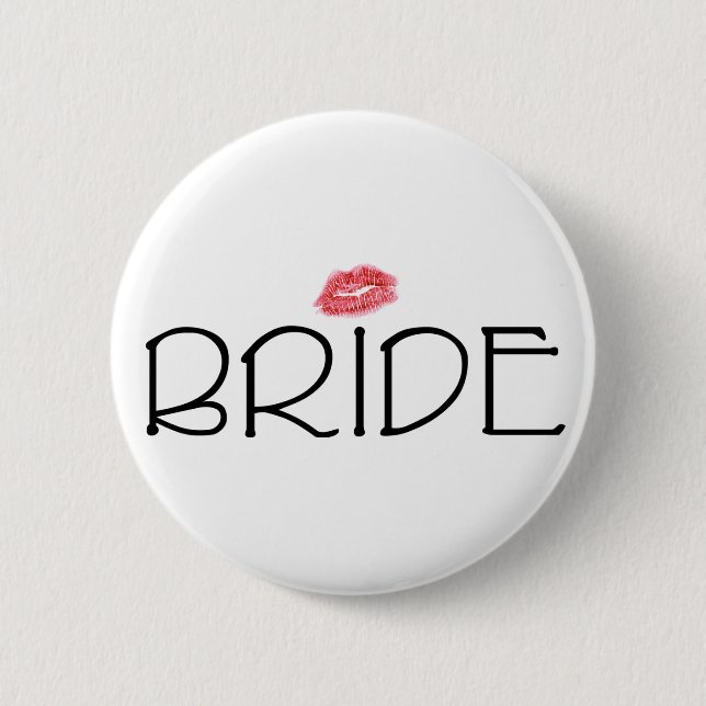 Bride Smooch Pinback Button (Front)