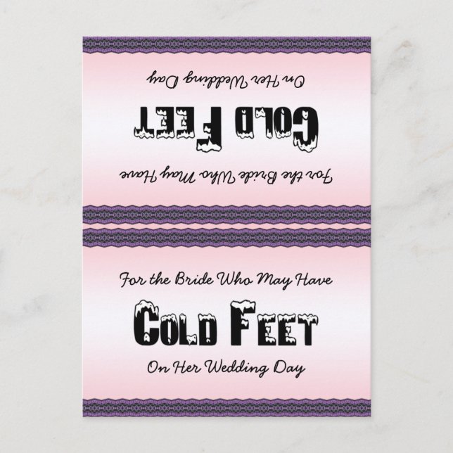Bride Socks Cold Feet Postcard (Front)