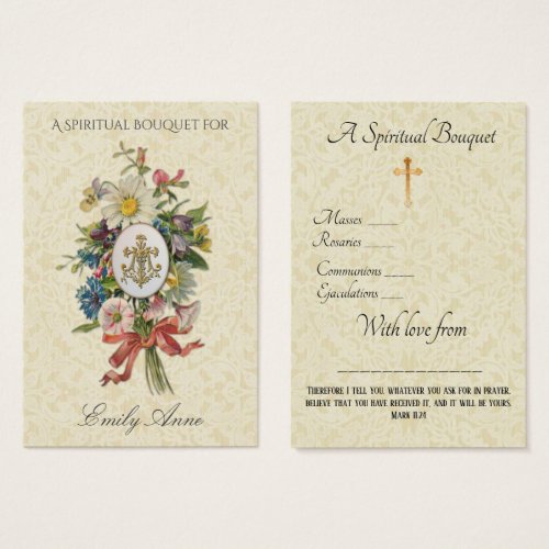 Bride Spiritual Bouquet Prayer Holy Card         