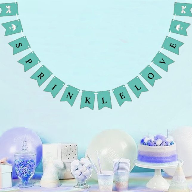 BRIDE Sprinkle Love Bridal Shower Party Bunting Flags (Creator Uploaded)