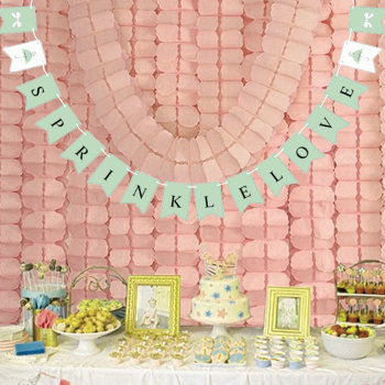 Bride Sprinkle Love Sage Green Bridal Shower Party Bunting Flags by Ohhhhilovethat at Zazzle