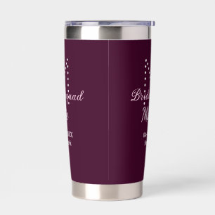 Bride squad add name monogram bridesmaid mauve insulated tumbler