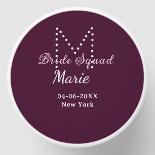 Bride squad add name monogram bridesmaid mauve  mini candle favors