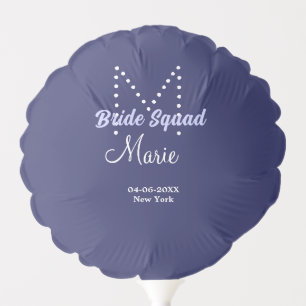 Bride squad add name monogram bridesmaid purple wh balloon