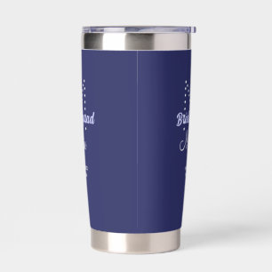 Bride squad add name monogram bridesmaid purple wh insulated tumbler