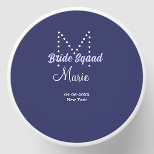 Bride squad add name monogram bridesmaid purple wh mini candle favors