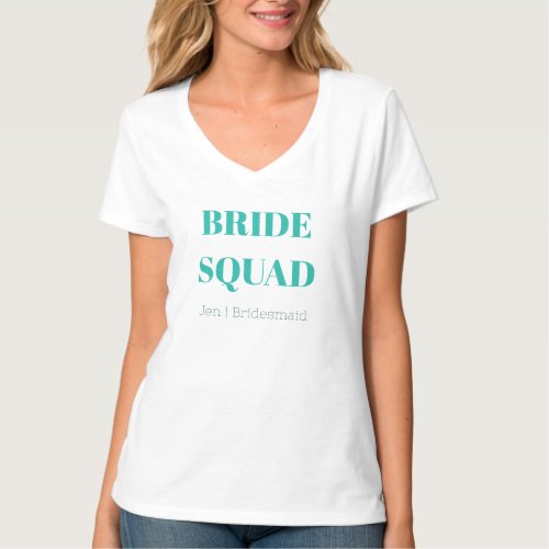 Bride Squad  Aqua Bachelorette Bridesmaid T_S T_Shirt