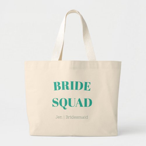 Bride Squad  Aqua Bachelorette Bridesmaid Tote