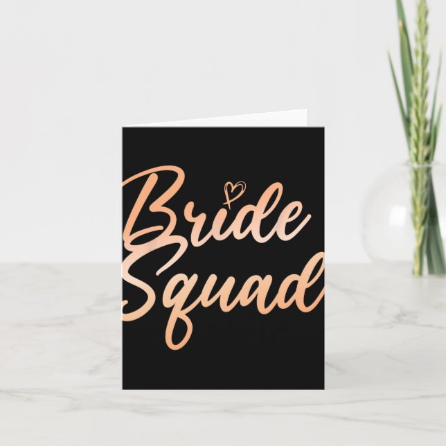 Bride Squad Bachelorette Party Bridesmaid Bridal S Card (Front)