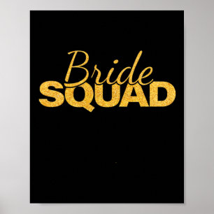 Bride Squad Bachelorette Party Bridesmaid Wedding Poster