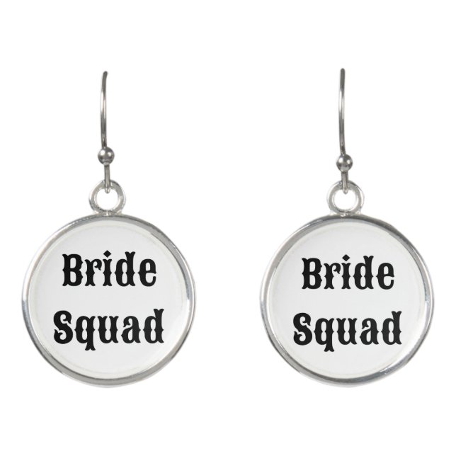 Bride Squad Bachelorette Party Earrings (Front)