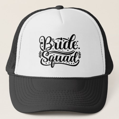 Bride Squad black trucker hat