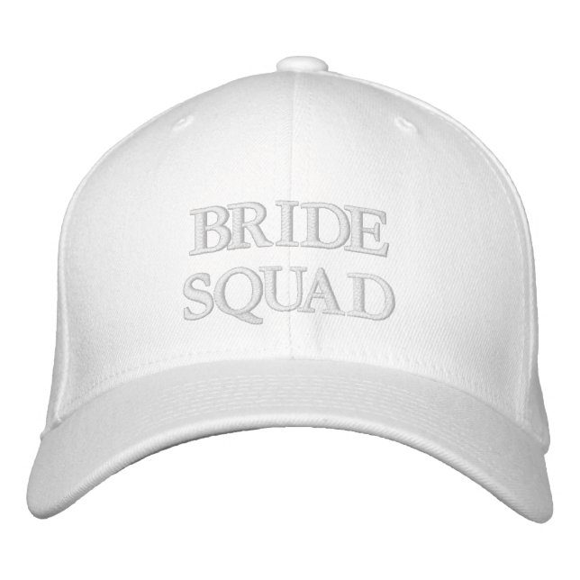 Bride Squad blush pink white bridesmaid chic Embroidered Baseball Cap (Front)