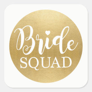 Bride Squad Bridal Shower Stickers Gold Bridal