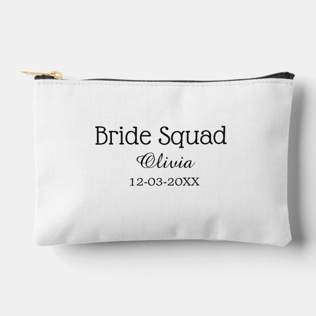 Bride squad bridesmaid add name bachelorette party accessory pouch (Front)