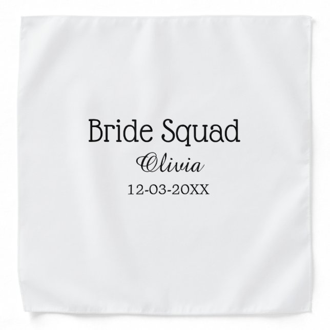Bride squad bridesmaid add name bachelorette party bandana (Front)