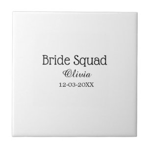 Bride squad bridesmaid add name bachelorette party ceramic tile