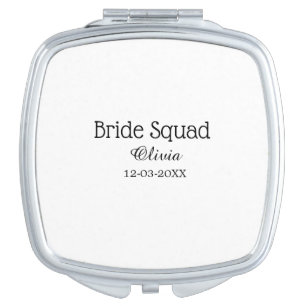 Bride squad bridesmaid add name bachelorette party compact mirror