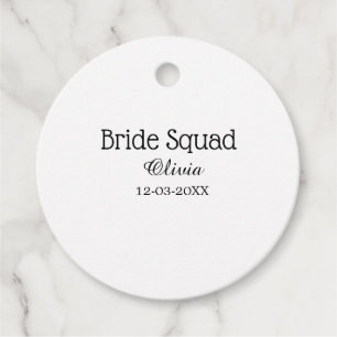 Bride squad bridesmaid add name bachelorette party favor tags