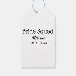 Bride squad bridesmaid add name bachelorette party gift tags