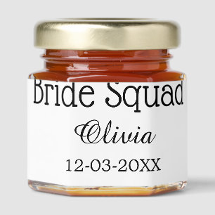 Bride squad bridesmaid add name bachelorette party honey jar favors