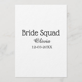 Bride squad bridesmaid add name bachelorette party invitation