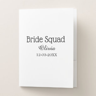 Bride squad bridesmaid add name bachelorette party pocket folder