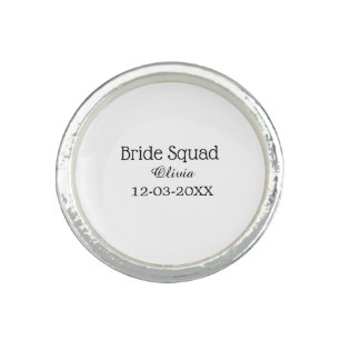 Bride squad bridesmaid add name bachelorette party ring