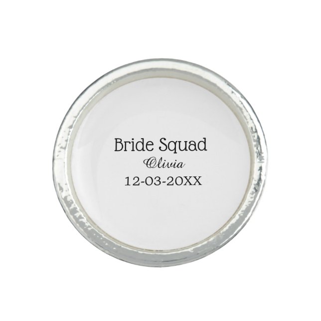 Bride squad bridesmaid add name bachelorette party ring (Front)