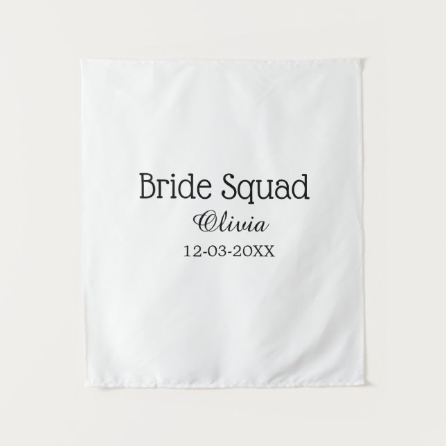 Bride squad bridesmaid add name bachelorette party tapestry (Front)