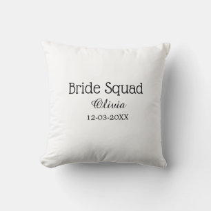 Bride squad bridesmaid add name bachelorette party throw pillow