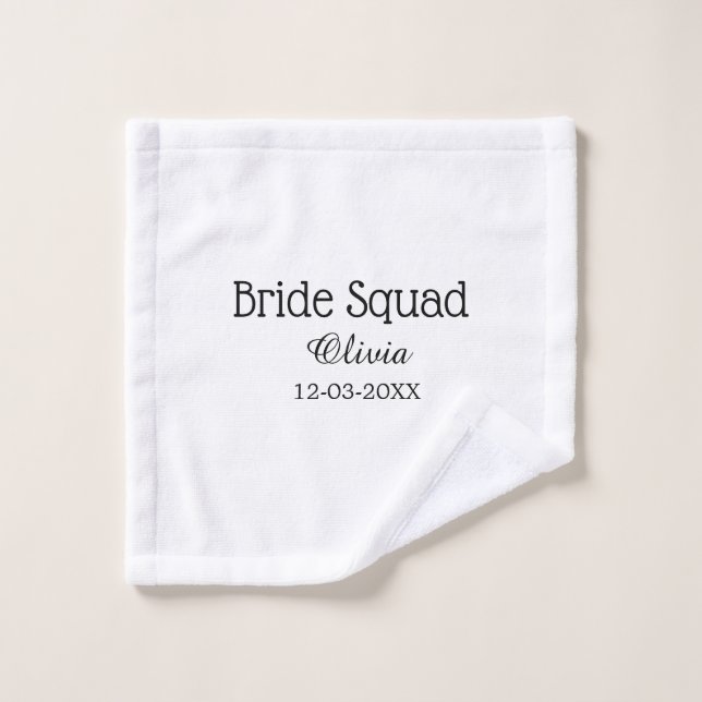 Bride squad bridesmaid add name bachelorette party wash cloth (Wash Cloth)