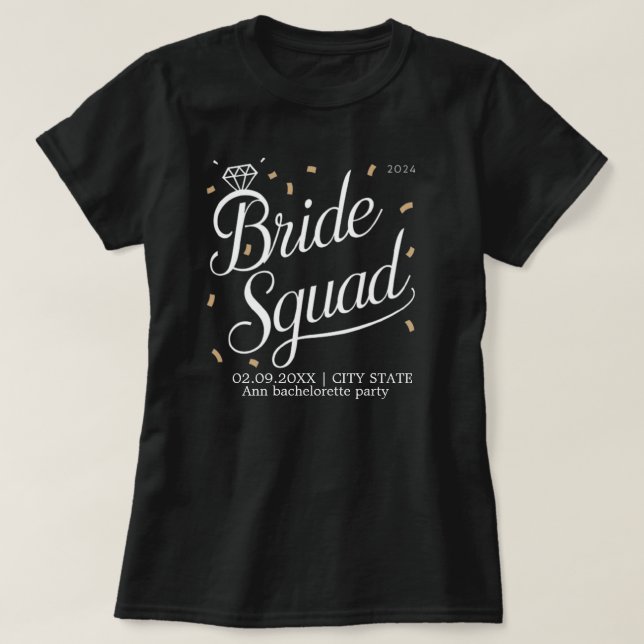  Bride Squad Bridesmaid Bachelorette party T-Shirt (Design Front)